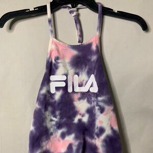 Women's FILA Size S - Purple & Pink Tie Dye Sleeveless Crop Top